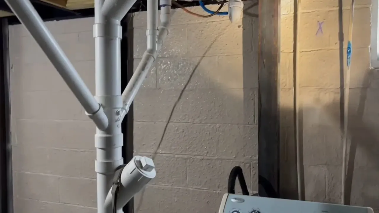 Frozen water line under a building