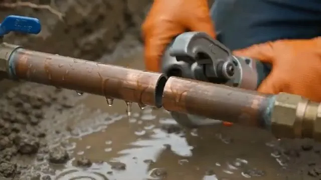 Press tool joining a copper water line