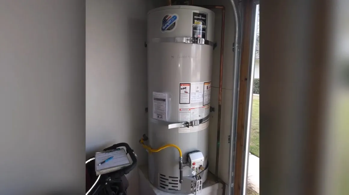 Water heater inside a utility closet